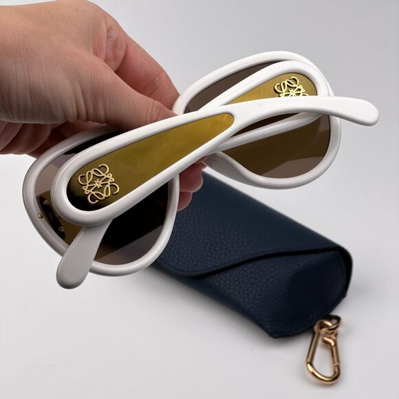 Loewe x Paula’s Ibiza Sunglasses – Ivory Pilot Brown Gold Mirror LW40132I 25G - Picture 2 of 10